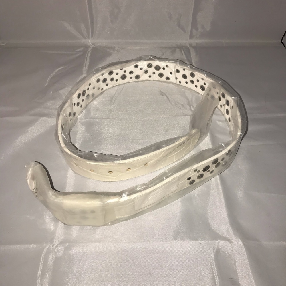 Joe’s Jeans White Embellished Belt